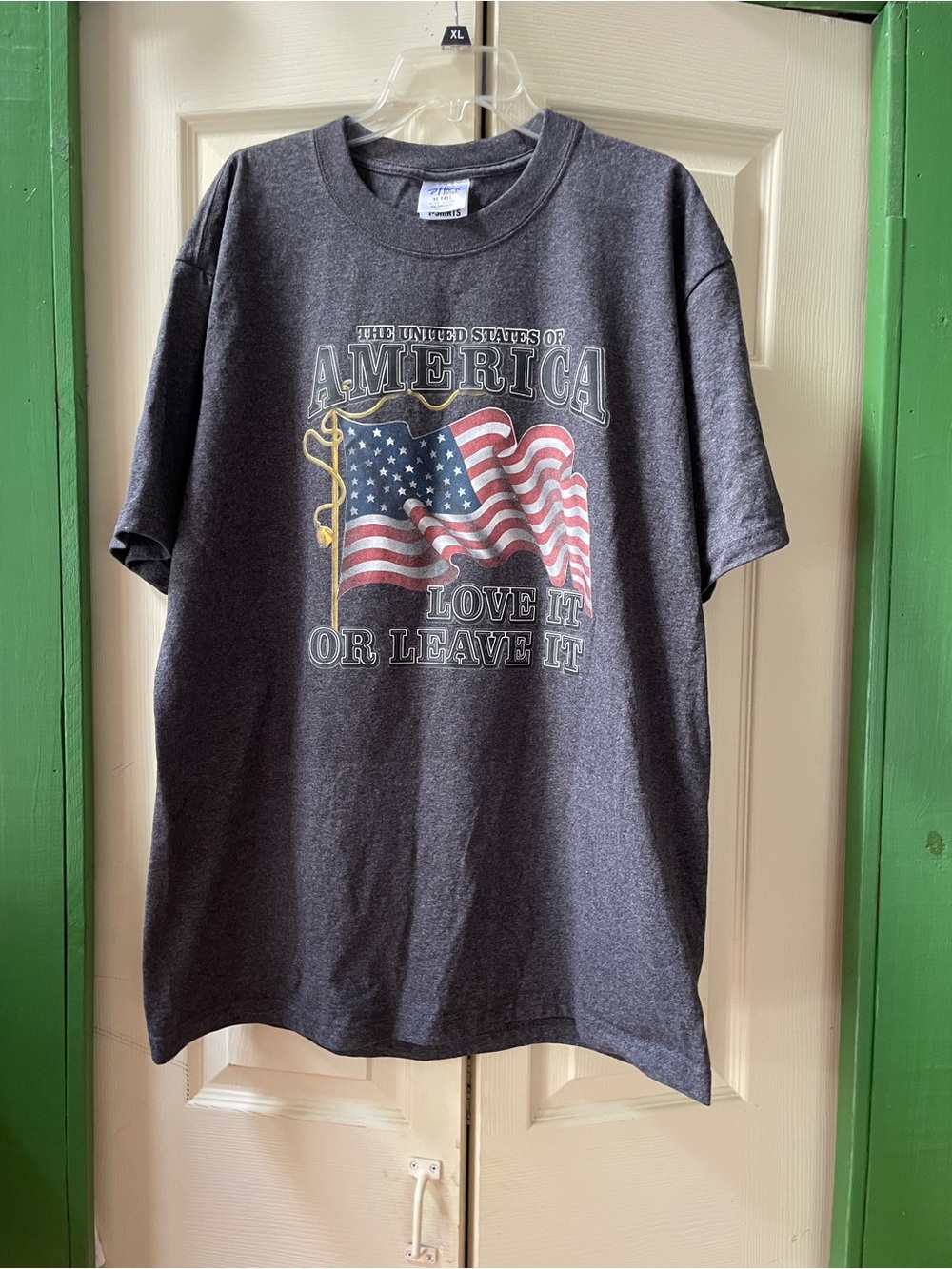 Vintage American Flag Graphic Tee - Dark Gray